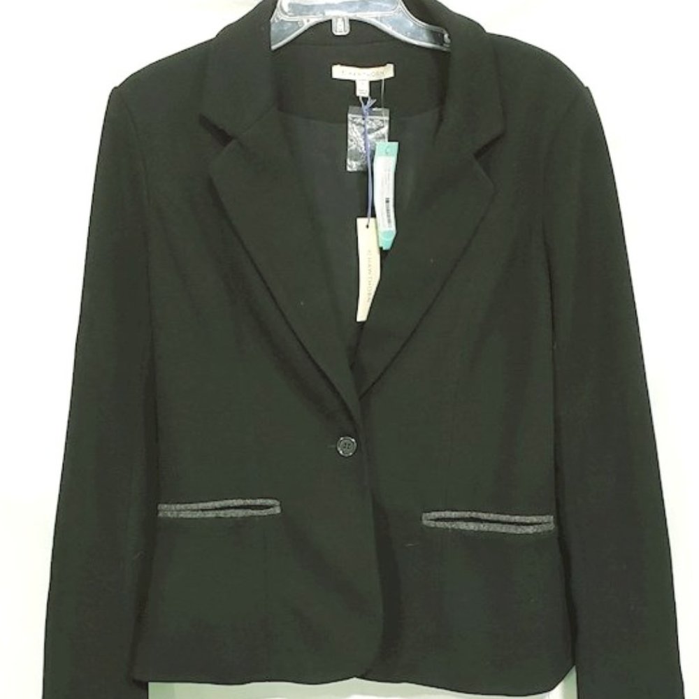 41 Hawthorn Corinth Wool Elbow Patch Black Blazer